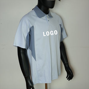 Camisetas Polo de Algodón Azul Cielo Personalizadas de Marca Propia, Estilo Retro de Fútbol, Talla Grande, para Hombre y Mujer - Product Image 3