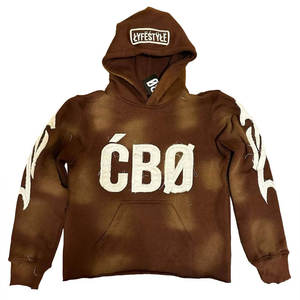 Jersey moda Navidad 100% algodón angustia sol se desvanece ácido lavado térmico sudaderas con capucha para hombre Unisex de gran tamaño Sudadera con capucha de manga larga - Product Image 1