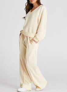 Conjunto Deportivo Casual para Mujer, Estampado con Efecto Ácido, Transpirable, de Secado Rápido, Algodón/Poliéster, Invierno, Manga Larga - Product Image 2