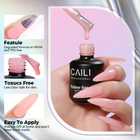 Base de Caoutchouc Sans HEMA Nude Gel UV Couleur Base de Vernis à Ongles Sans HEMA Gel Constructeur Caoutchouc pour Ongles Soak Off UV LED Transparent