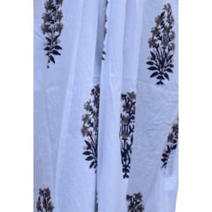 Robe en coton pour femmes, belle robe fleurie à col en V pour robe longue imprimée en blocs, robe de soirée d'été pour le printemps - Product Image 3