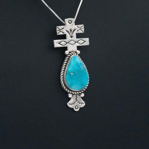 Colgante Blue Ridge Plata de Ley 925 con Turquesa Colgante hermoso de moda Chapado en plata - Product Image 3