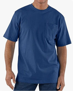 <b>Men's</b> Casual <b>Long</b> <b>Length</b> Short Sleeve <b>T</b>-<b>Shirt</b> Loose Fit Heavyweight 100% Cotton Blank Design with Pocket Knitted Fabric - Product Image 4