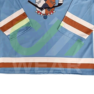 Maillot de hockey sur glace personnalisé avec fermeture à bouton votre nom et votre numéro et maillots à manches longues lavés en machine - Product Image 6