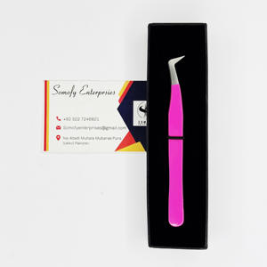 Pinzas japonesas de extensión de pestañas de acero inoxidable con logotipo personalizado, pinzas de volumen de agarre de diamante ecológicas con punta de fibra - Product Image 2