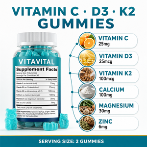 Gomitas para el Crecimiento Infantil de Marca Privada OEM ODM, Suplemento para la Salud Ósea, Vitamina C, D3, K2, <span class=keywords><strong>L</strong></span>-Glutamina, <span class=keywords><strong>L</strong></span>-Carnitina - Product Image 2