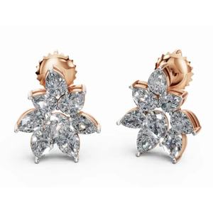 Pendientes de Diamantes con Forma de Gota de Rocío Brillante, Oro de 9 KT, 14 KT, 18 KT, Joyería Cultivada en Laboratorio, Proveedor Mayorista OEM B2B para Exportación - Product Image 4