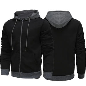 Sudadera con Capucha Personalizada, Gruesa, con Cierre, 100% Algodón, Transpirable, Ecológica, Lisa, Estilo Urbano para Hombre, Sudadera de Invierno para Gimnasio - Product Image 1