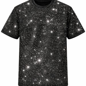 เสื้อยืดผู้ชายประดับเพชร คุณภาพสูง แบรนด์ดัง ผลิตจากโรงงานโดยตรง ผ้าฝ้าย 100% ทรงหลวม ระบายอากาศได้ดีเยี่ยม - Product Image 2