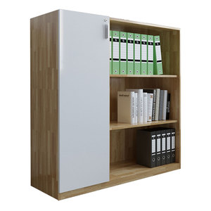 Contemporary 120x120cm 3-Tier Rubber Wood Filing Cabinet Lockable Movable Adjustable One Side Door-for Office Workshop THS68016 - Product Image 1