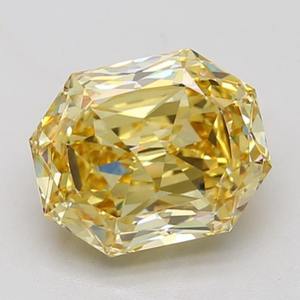 10.17ct รูปทรงแปดเหลี่ยมสีเหลืองเข้มแฟนซี VS1ความชัดเจน - Product Image 2