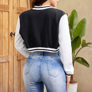 Chaqueta Universitaria Corta para Mujer, Proveedor Directo de Fábrica, Chaqueta Universitaria Personalizada con Bordado al por Mayor - Product Image 2