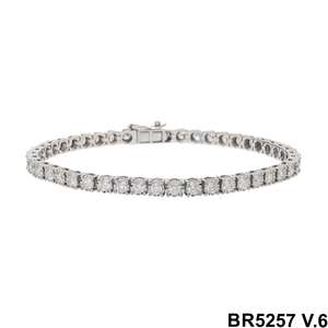Superbe bracelet tennis en or 14 carats 4.05CTW Diamants ornés de bracelets et de bracelets en diamant glamour sans effort - Product Image 4