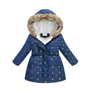 Chaqueta con Capucha para Niñas, Diseño Lindo, Mezcla de Algodón, Manga Larga, Cierre de Cremallera, Informal, para Otoño e Invierno, con Bolsillos, Transpirable - Product Image 1