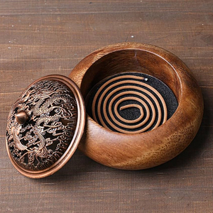 Quemador de incienso de madera altamente exigente/Mubkhar con tapa metálica para mantener el quemador Bakhoor de bobina de fragancia para regalo de Ramadán - Product Image 2