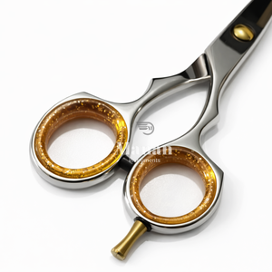 Tijeras de Barbero Profesionales de Acero Inoxidable con Anillos Dorados |   Tijeras de Corte de Pelo para Salón de Belleza y Barberías - Product Image 4