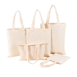 กระเป๋าผ้าใบผ้าฝ้าย100% เป็นมิตรกับสิ่งแวดล้อมกระเป๋าโท้ทผ้าคอตตอนออร์แกนิคธรรมชาติสไตล์เรียบง่ายน่ารักรีไซเคิล - Product Image 1