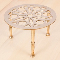 Table d'appoint marocaine en métal, meuble de salon, table basse avec finition antique en aluminium coulé, table d'appoint industrielle