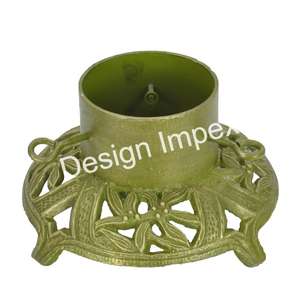 Support d'arbre de Noël de Style Floral peint à la main en fonte d'approvisionnement en vrac nouveau support d'arbre de Noël réglable en hauteur incroyable d'Inde - Product Image 1