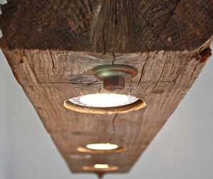 Rustic Wood Beam Pendant <b>Light</b> (Heritage Style) - Product Image 2