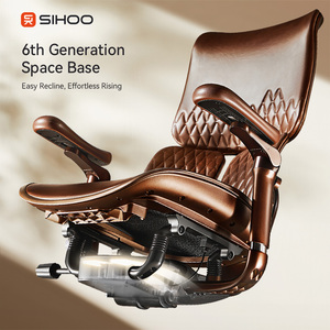 SIHOO S300L Top-Grain Bull Leather Silla ejecutiva de alto lujo Silla de gerente Ala flotante Soporte lumbar Silla DE OFICINA DE CALIDAD - Product Image 4