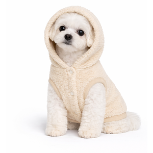 Sherpa Fleece Dog Jacket Cozy <b>Teddy</b> Pet Hoodie Warm Winter Coat Soft Sleeveless Apparel For Small Medium Large Dogs - Product Image 1