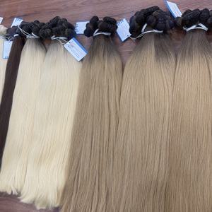 VENTE FLASH Combo Trame de cheveux humains Trame de cheveux naturels lisses Couleurs Extensions de cheveux Prix de gros - Product Image 4