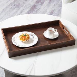 Ensemble de plateaux en bois en gros de couleur expresso élégante avec forme rectangulaire et finition chic, idéal pour la maison et le bureau - Product Image 3