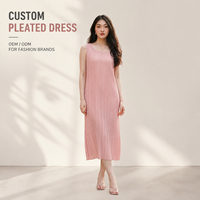 Robe plissée sur mesure, vêtements pour femmes, fabricant OEM, fournisseur de mode à marque privée pour les marques de boutiques, production en petites séries