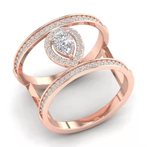 Anillo de compromiso de oro de 14 quilates con diseño personalizado, Diamante cultivado en laboratorio de corte brillante para mujer, joyería fina de alta calidad para mujer - Product Image 1