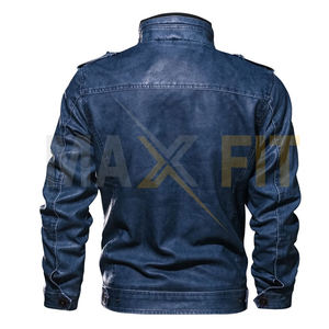 Veste en cuir PU pour homme, toile de haute qualité, col montant uni, tendance, MAXFIT ENTERPRISES, veste printemps/automne/hiver - Product Image 5
