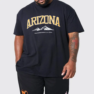 T-shirt en coton à manches courtes pour homme, coupe classique, col rond, imprimé montagne, personnalisable, vente en gros - Product Image 1
