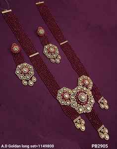 Collection de qualité supérieure diamant américain Unique rond Maharani Haar avec boucle d'oreille bijoux de mariage collier ensemble pour les femmes - Product Image 1