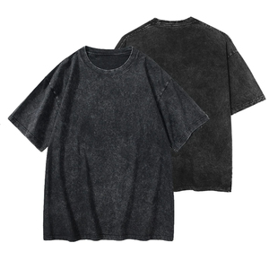 T-shirts délavés unisexe T-shirt de grande taille à épaules tombantes T-shirts à logo personnalisé quantité minimale de commande bas prix de gros - Product Image 5