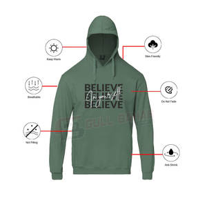 Sudadera con Capucha Estampada Extra Grande para Hombre, Estilo Urbano, Estampado Grande en la Parte Delantera, Dobladillos Acanalados, Felpa de Poliéster/Algodón, Logotipo Personalizado, Transpirable - Product Image 3