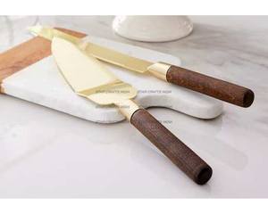De SCI, juego de servidor de pastel de boda de acero inoxidable de lujo, mango de caballo de mar de aluminio, juego de cuchillo y espátula con mango en espiral para servir pasteles - Product Image 3