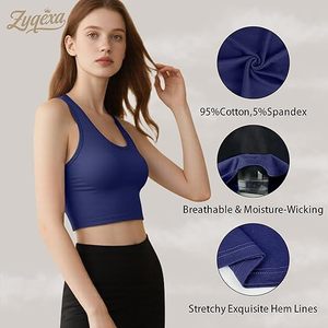 Crop Tank Top para mujer Workout Racerback - Womens Cropped Tank Tops Athletic Basic sin mangas Sport Casual - Product Image 5