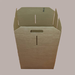 10 pièces en carton brun lisse boîte-cadeau de noël Panettone support bouteille valise moyenne 330x250H350mm pour les décorations de vacances - Product Image 5