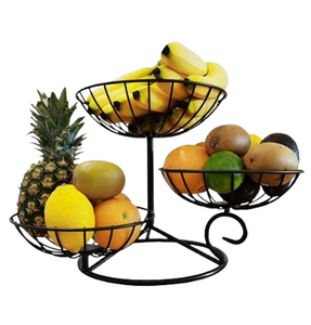 Panier à fruits en métal argenté Panier organisateur de fruits Bol à légumes et panier à fruits en métal poli brillant - Product Image 3