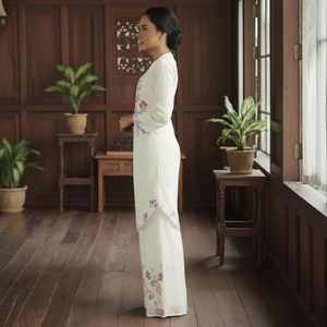 ชุดบาจูกูรุงแบบมุสลิมสุภาพเรียบร้อย เป็นมิตรกับสิ่งแวดล้อม ลายเรขาคณิต ทรงเอไลน์  ฮิตใน TikTok สำหรับรอมฎอน 2025 ขายส่งจากโรงงาน แขนพอง - Product Image 3