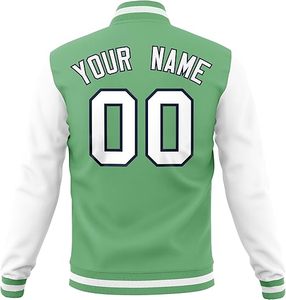 แจ็กเก็ตเบสบอลบอมเบอร์ทีมโรงเรียนมีตัวอักษรเย็บแบบลำลองทำจากผ้าขนแกะ - Product Image 5