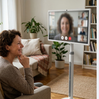 Pantalla Inteligente Portátil de 23.8 Pulgadas, TV Inalámbrica Móvil con Android 13, Monitor Táctil con Ruedas, Batería de 10000 mAh para Cocina, Hogar y Gimnasio