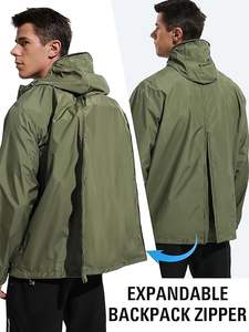 Veste coupe-vent imperméable légère unisexe décontractée avec capuche, pliable pour le golf, la course à pied, la randonnée et les voyages - Product Image 3