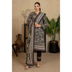 ชุดสูทผ้าฝ้ายลินินพิมพ์ลาย 3 ชิ้นสำหรับผู้หญิง พร้อมผ้าคลุมไหล่ รุ่น WNS-52053 - Product Image 1