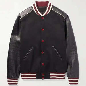 Chaqueta de lana de invierno de alta calidad para hombre, cálida, a prueba de viento, estilo universitario de béisbol, con forro polar bordado High Street - Product Image 4