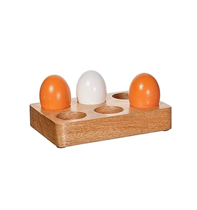 ถาดไข่ไม้แบบเรียบง่ายที่ใส่ไข่6ช่องอุปกรณ์สำหรับห้องครัวถาดไข่ไม้แบบเรียบง่ายเป็นมิตรกับสิ่งแวดล้อม - Product Image 1