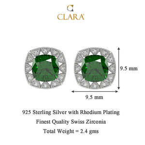NOVAMART Fine Premium 925 <b>Sterling</b> <b>Silver</b> <b>Stud</b> Earrings for Women Girls Geometric Water Drop Shape Bezel Setting Featuring Princ - Product Image 5