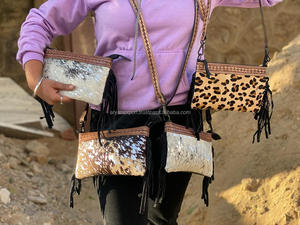 Bolso de mano con flecos de cuero para mujer, bolso de mano con flecos de piel para ocultar, bolso de cuero con herramientas coloridas, bolsos cruzados de tamaño Ideal - Product Image 3