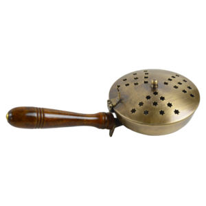 Soporte de incienso de latón purificador para el hogar con mango de madera para artículos de regalo, difusor de quemador de incienso para oficina en casa, templo Dios - Product Image 2