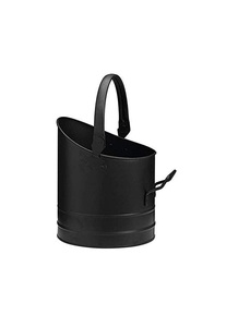 Cubo de carbón de hierro alto y delgado para espacios de chimenea compactos con acabado antiguo y mango de metal arqueado resistente - Product Image 4